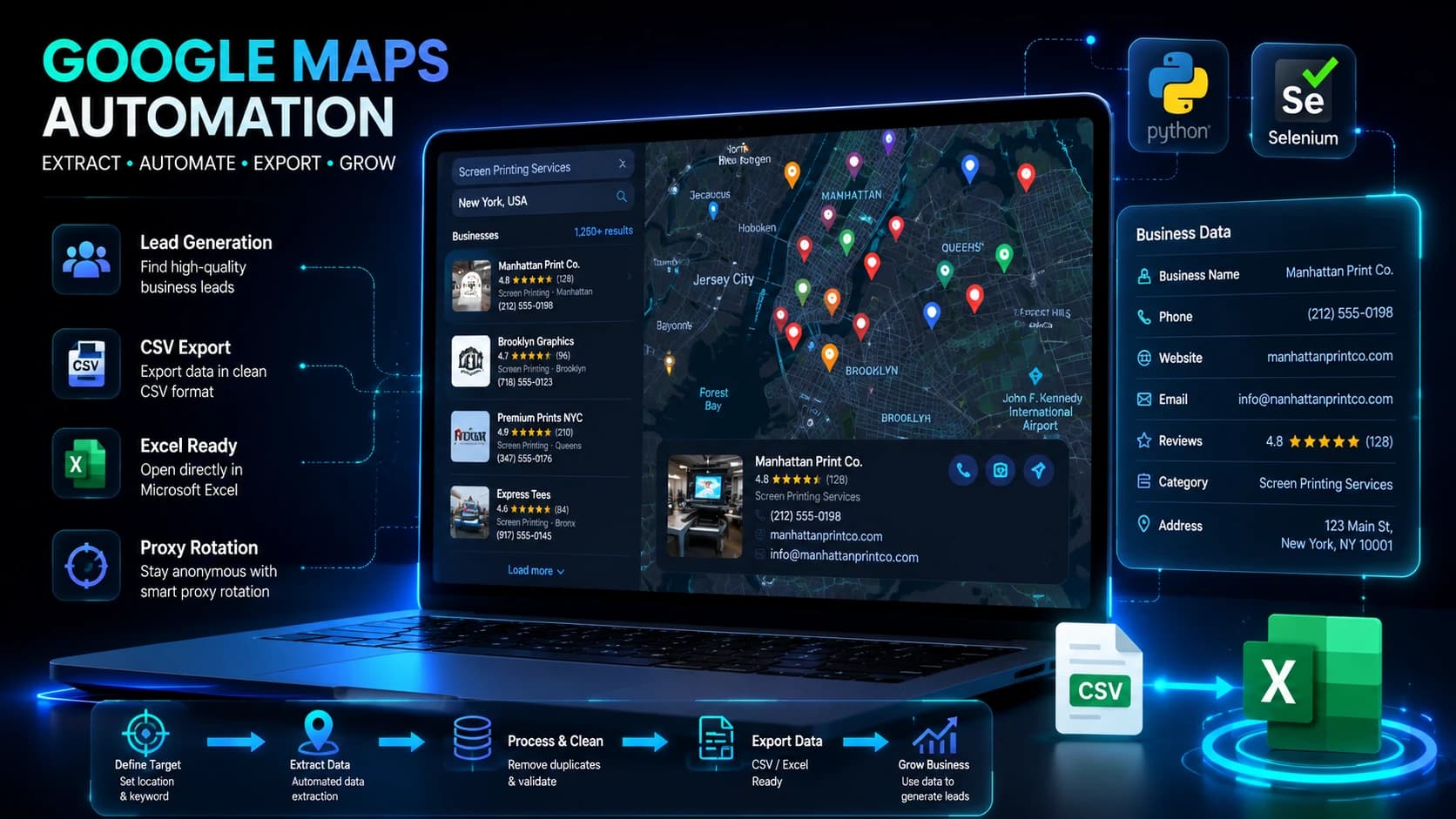 Map view with clustered location pins