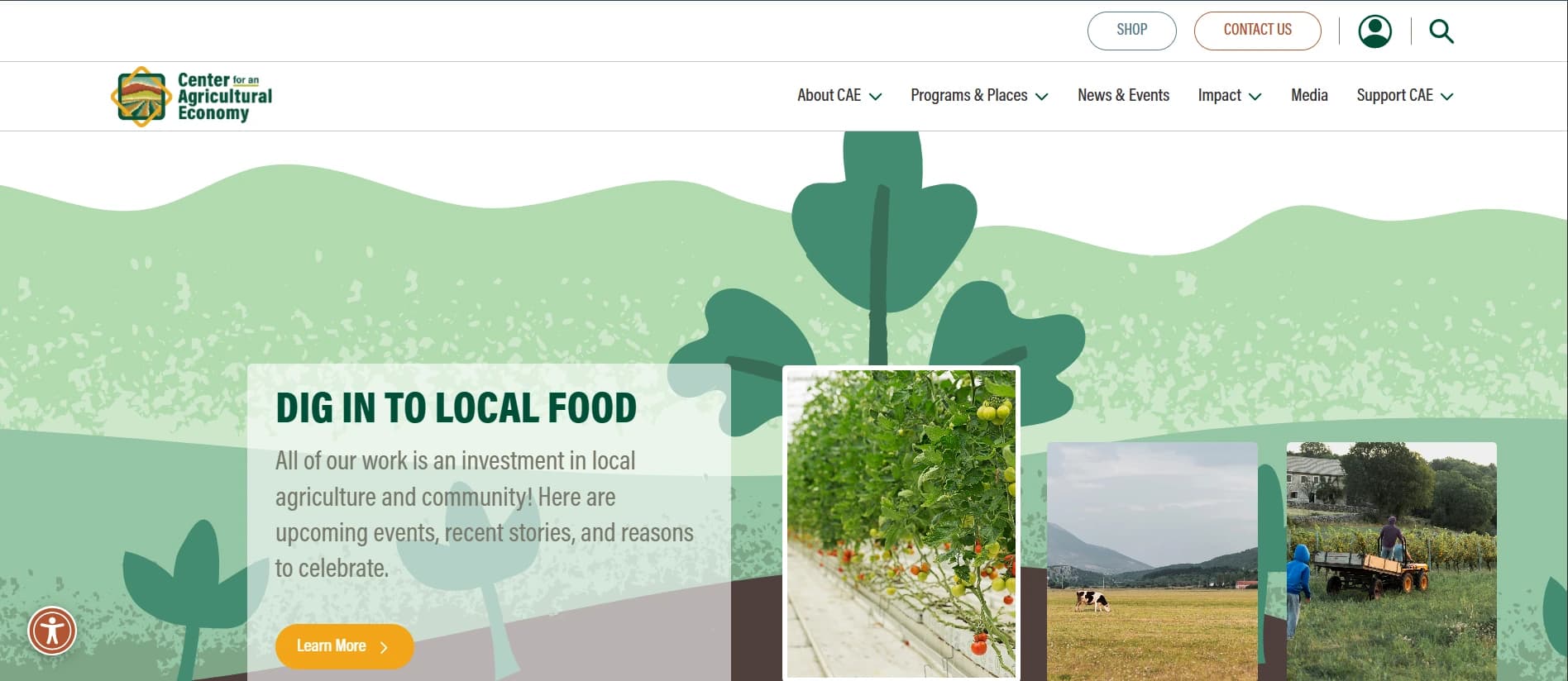 Center for Agricultural Economy website homepage